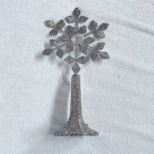 Silver Beaded Tree Topper